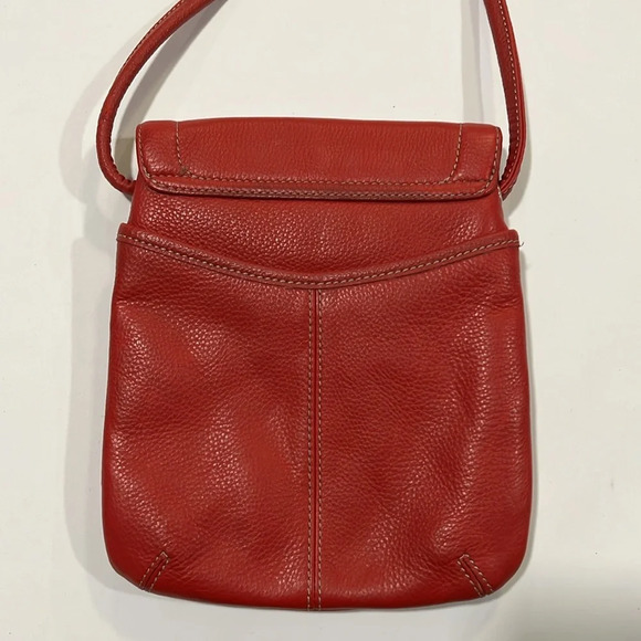 Tignanello - crossbody, red pebbled leather, 24” strap - Picture 2 of 13